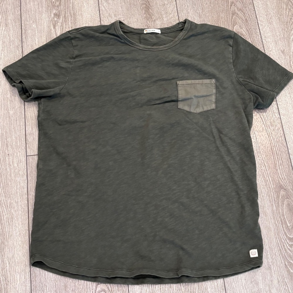 Marine Layer Pocket Tee Mens Large Green Cotton Casual Outdoors Active Outdoors